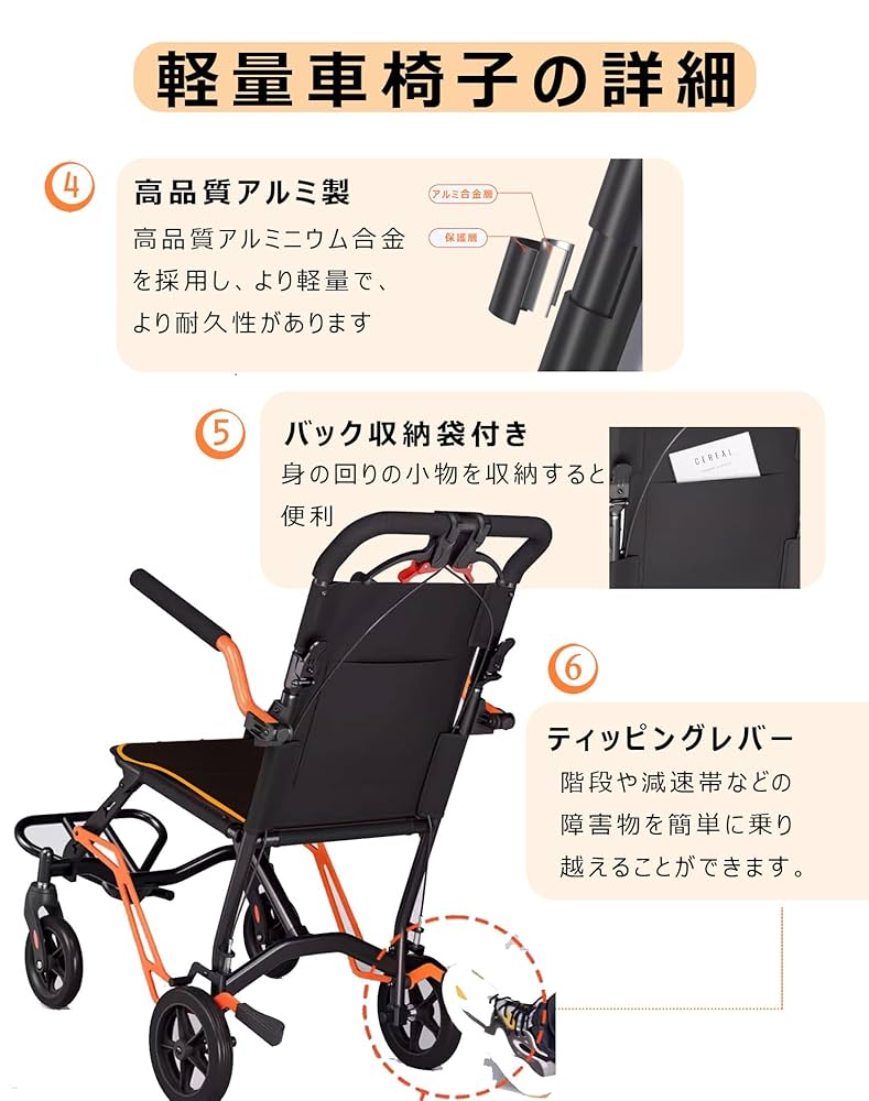 車椅子（折りたたみ収納可） Amazon | Miugoo 車椅子 軽量車いす 介助用車いす 折りたたみ
